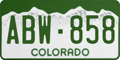CO license plate ABW858