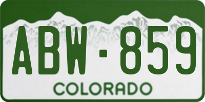 CO license plate ABW859