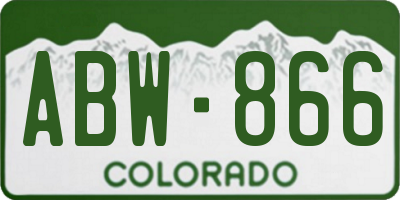 CO license plate ABW866