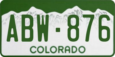 CO license plate ABW876
