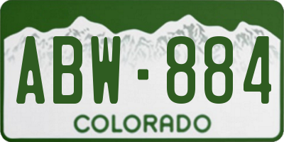 CO license plate ABW884