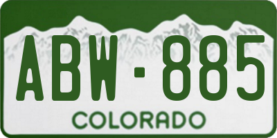 CO license plate ABW885