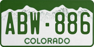 CO license plate ABW886