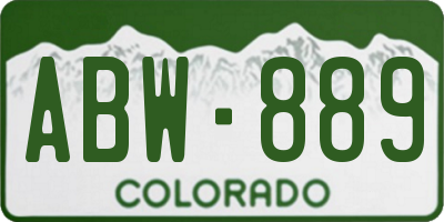 CO license plate ABW889