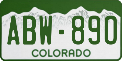 CO license plate ABW890