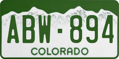 CO license plate ABW894