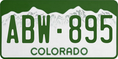 CO license plate ABW895