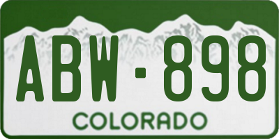 CO license plate ABW898