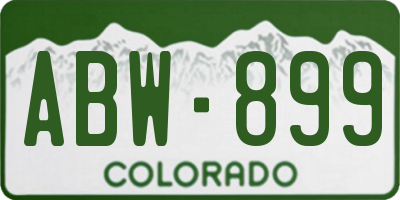 CO license plate ABW899