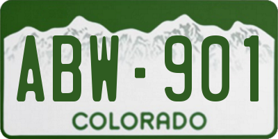 CO license plate ABW901