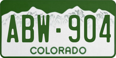 CO license plate ABW904
