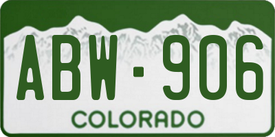 CO license plate ABW906