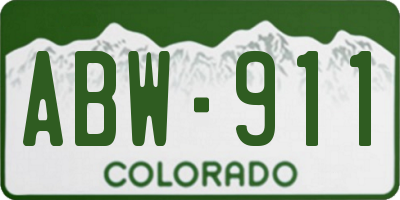 CO license plate ABW911