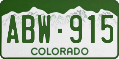 CO license plate ABW915