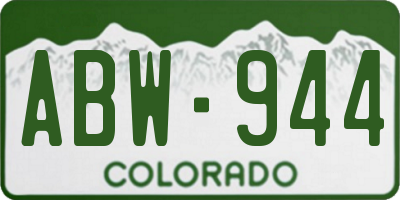CO license plate ABW944