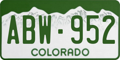 CO license plate ABW952