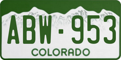 CO license plate ABW953