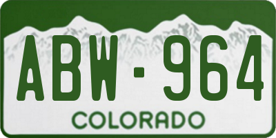 CO license plate ABW964