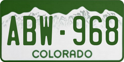 CO license plate ABW968