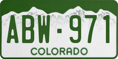 CO license plate ABW971