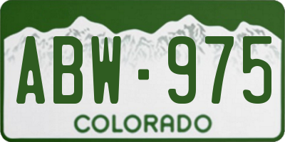 CO license plate ABW975