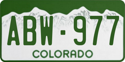 CO license plate ABW977