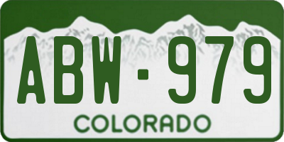 CO license plate ABW979