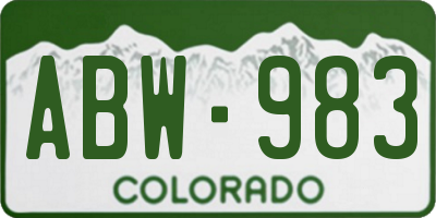 CO license plate ABW983