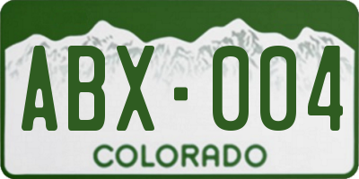 CO license plate ABX004