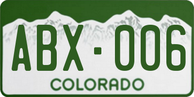 CO license plate ABX006