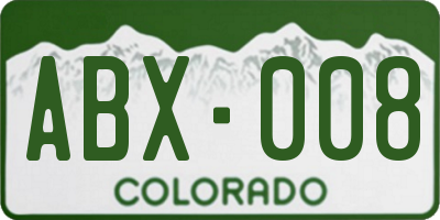 CO license plate ABX008