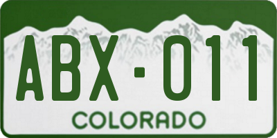 CO license plate ABX011