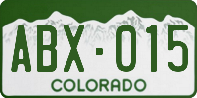CO license plate ABX015