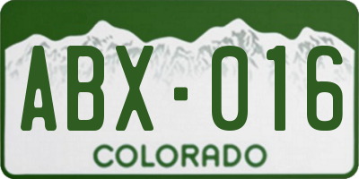 CO license plate ABX016