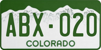 CO license plate ABX020