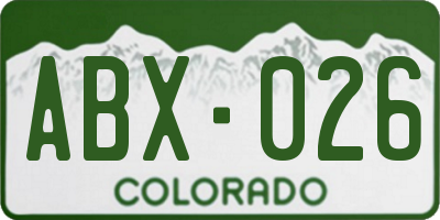 CO license plate ABX026