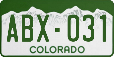 CO license plate ABX031