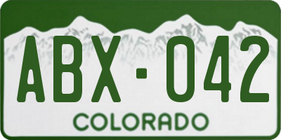 CO license plate ABX042