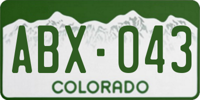 CO license plate ABX043