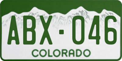 CO license plate ABX046