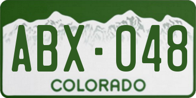 CO license plate ABX048