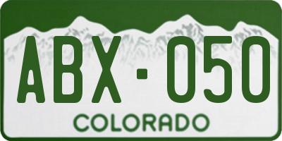 CO license plate ABX050