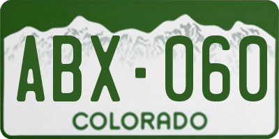 CO license plate ABX060