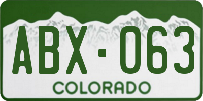 CO license plate ABX063