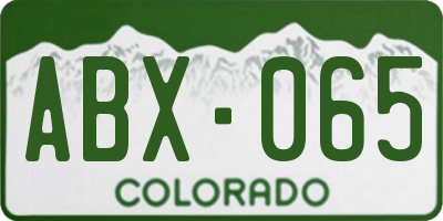 CO license plate ABX065