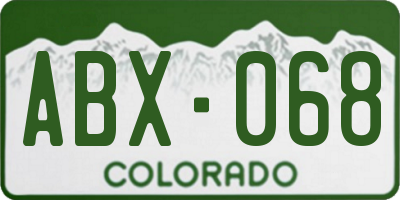 CO license plate ABX068