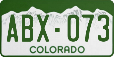 CO license plate ABX073