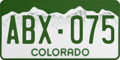 CO license plate ABX075