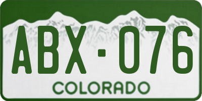 CO license plate ABX076