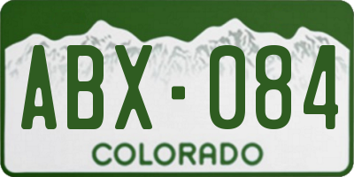 CO license plate ABX084